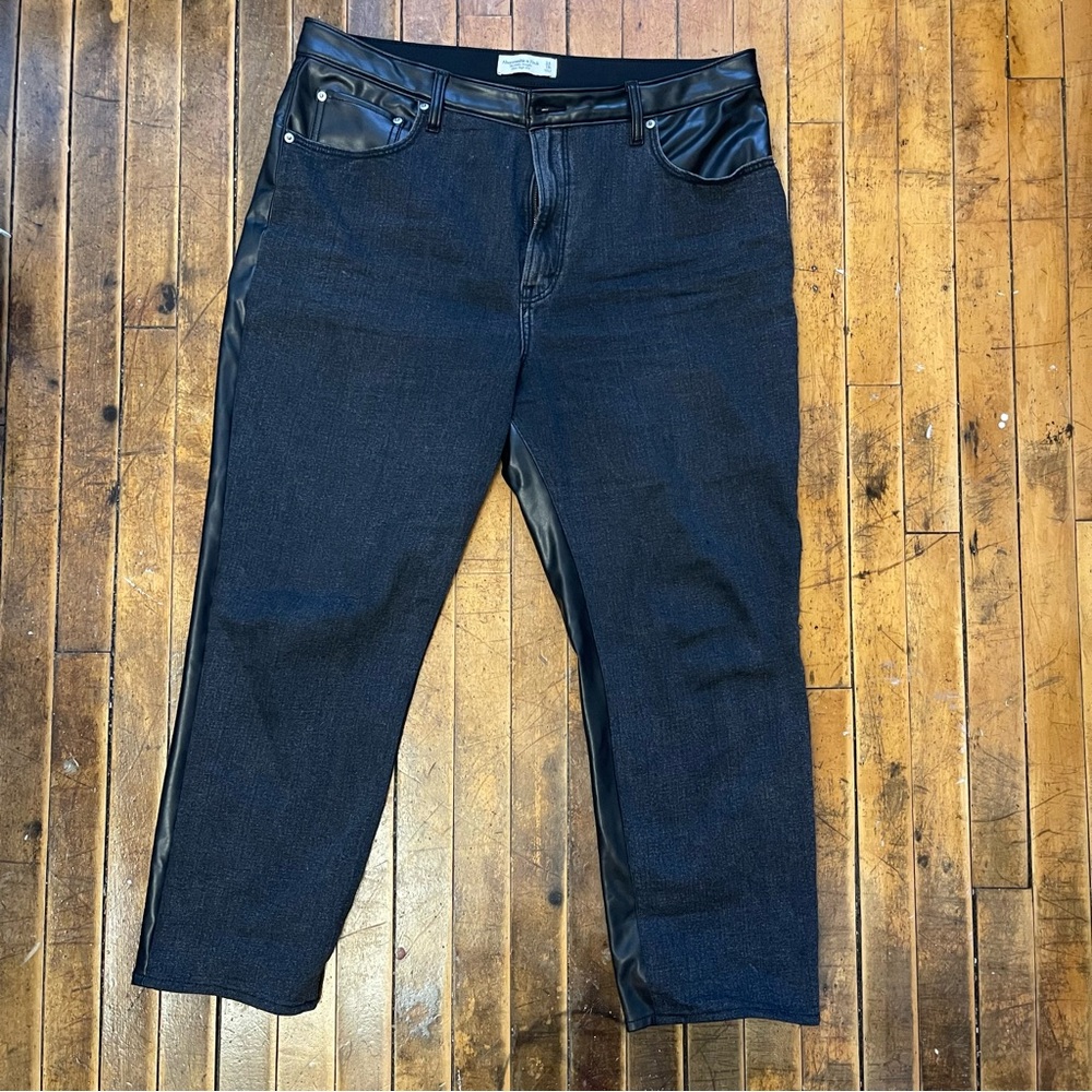 abercrombie leather & denim jeans